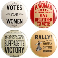 4 x Suffragette Poster BUTTON