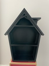 Haunted House Black Wooden Shelf for Wall Spooky Shelf Decor