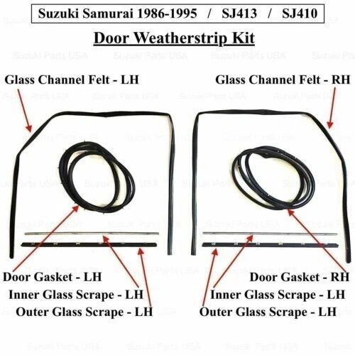 Door glass seal kit - door, &