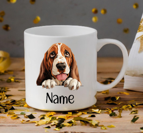Basset hound dog peeping puppy - peeping,
