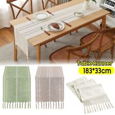 Table Runner with Hand-Tassels for Dining Table, Perfect for Dining Room Decor