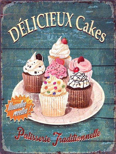 Delicieux cakes retro metal - cakes,,