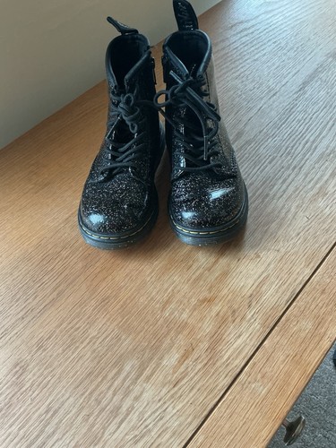 Girls martens black patent - black,