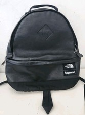FW17 Supreme x THE NORTH FACE Leather Day Pack black backpack TNF rucksack 