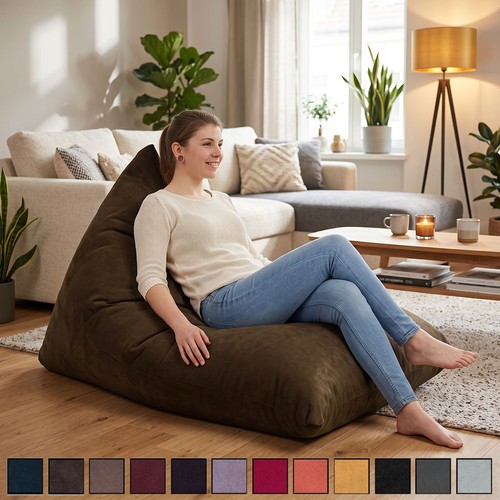 Faux suede bean bags pyramid - bean,