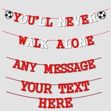 Liverpool football party Banners Bunting Decoration Signs RED White Walk colours