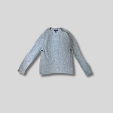 Grey knit jumper from Topshop size 10, ribbed, crew neck, long sleeved, knitted