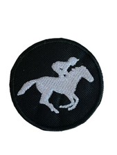Horse Racing Jockey Silhouette Embroidered Sew / Iron on Patch (A)