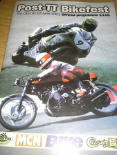MALLORY PARK, POST TT BIKE FEST 9/10 JUNE 2001 OFFICAL PROGRAMME BSA TRIUMPH AJS
