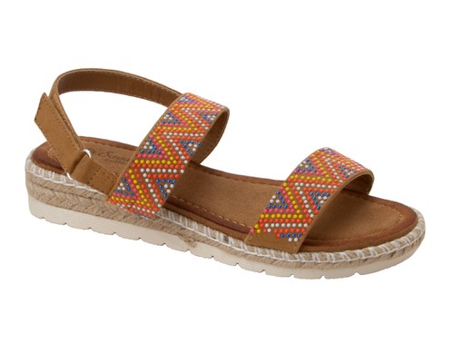 Womens tan multi beaded summer - tan,