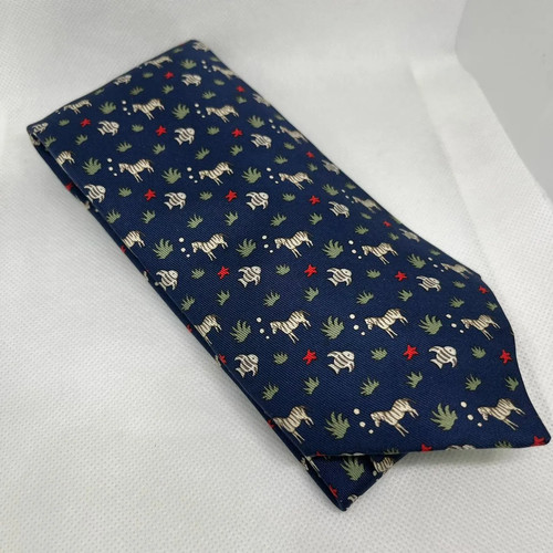 Hermes tie 100 - hermes, navy