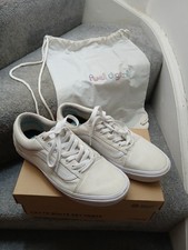 Vans Off The Wall Low Top Lace Up White Sneakers Trainers Size 8.5 +Backpack Bag