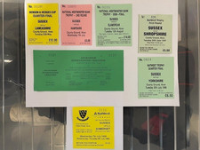 Sussex County Cricket 7x Used matchday tickets 1990s Ian Botham Nat West Trophy