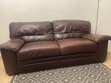 3-Seater Brown Leather Sofa