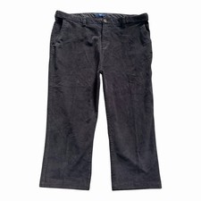 Cotton Traders Men’s Obsidian Grey Corduroy Trousers W42 L23 Straight Wide Leg