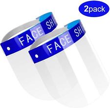 2 x Full Face Covering Visor Mask Shield Dust Protection Reusable Guard Safety