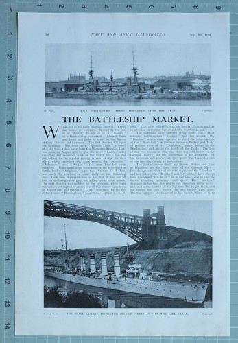 1914 ww1 print hms agincourt - 1914,