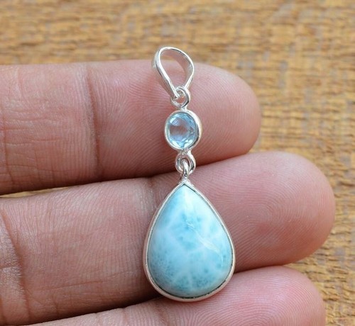 Natural larimar blue topaz - larimar,