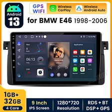9" Android 14 Apple CarPlay Car Stereo Radio GPS Head Unit For BMW 3 Series E46