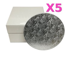 Cake Box and Board - 5 Bulk Pack - Round or Square 8 Inch - 16 Inch