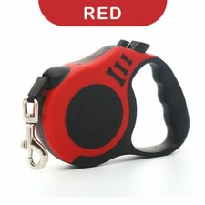 Strong Long Retractable Dog Cat Extending Lead Locking Tape Cord Pet Dog Red 5m