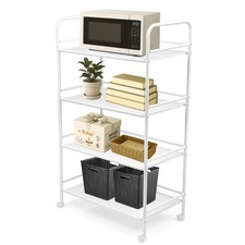 4 Tier Kitchen Trolley Storage Rack Cart Slim Rolling W/ Wheels shelve Organizer