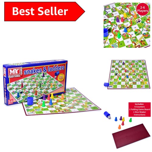 Foldable snakes ladders game - snakes,