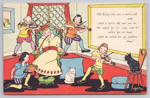 Postcard vintage old king - vintage, cole