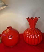 Vintage Large Red Balls Ceramic  Large Vases Home Decorative Pieces Vtg