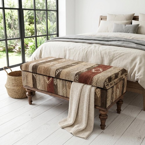 Kilim storage ottoman - kilim,