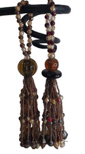 2 Vintage Beaded Curtain Tie
