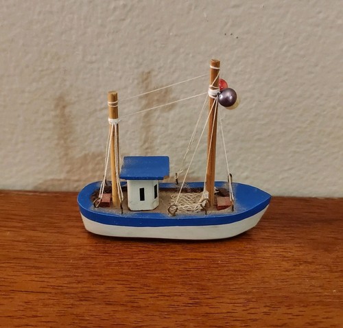 Vintage miniature fishing boat - miniature,