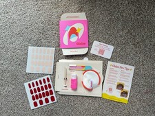 Glaize Red Stick-On Gel Manicure Kit Full Application Set - 2 Sets of Gel Nails