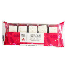 M&S Iced Fruit Cake 5 Slices 240g, Marzipan & Icing Christmas All Butter Cake