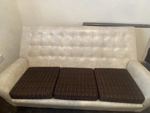 Cream leather tufted - cream,