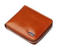 RICCO Men Ultra Slim Wallet Real Italian Leather RFID Bifold Zipper Wallet S12