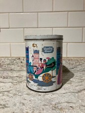 Vintage Mackintosh Quality Street Metal Vertical Tin Solider And Lady Fuzzy Felt