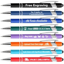 Personalised Pens 1-500 Bulk Order  Stylus Pens Business LOGO TEXT Customise Pen