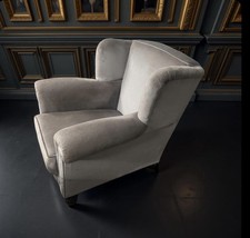 Antique Howard Style Grey Armchair