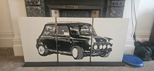 Hand Painted Oil Painting Of Mini Cooper On Wooden Panels X 3