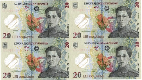 Romania lei uncut sheet - lei,