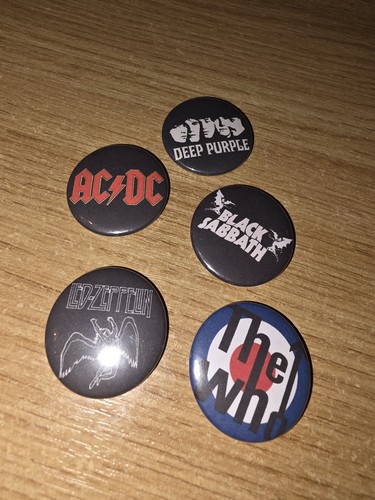 Classic rock pin button - rock,