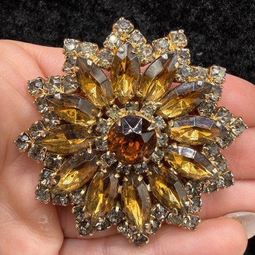 Vintage rhinestone brooch - vintage,