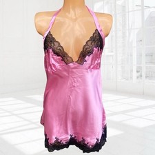 Senza pink satin black - black, lace