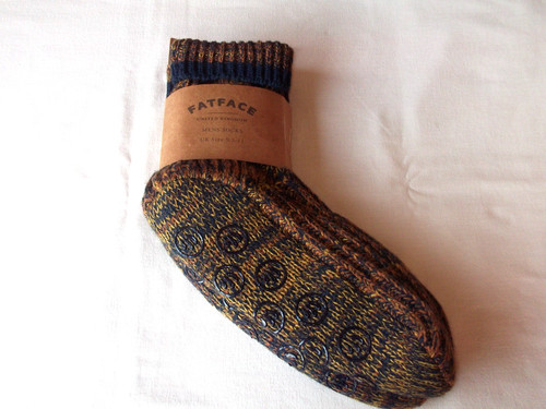 Men slipper socks fat face - fat,