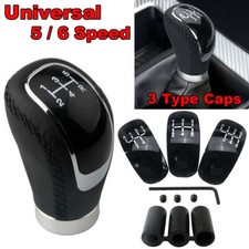 Universal Car Manual Gear Shifter Stick 5 6 Speed/3 Cap Leather Shift Knob Lever
