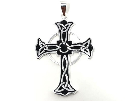 Silver celtic cross - celtic, pendant
