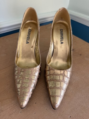 Lara gold high heel court - gold,