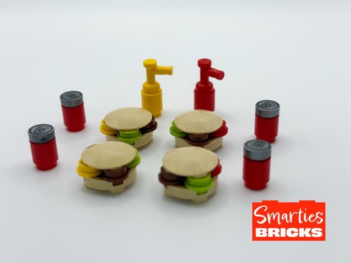 Lego minifigure hamburgers - 4x,