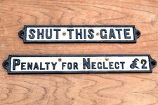 Cast Iron Railway Sign - Shut